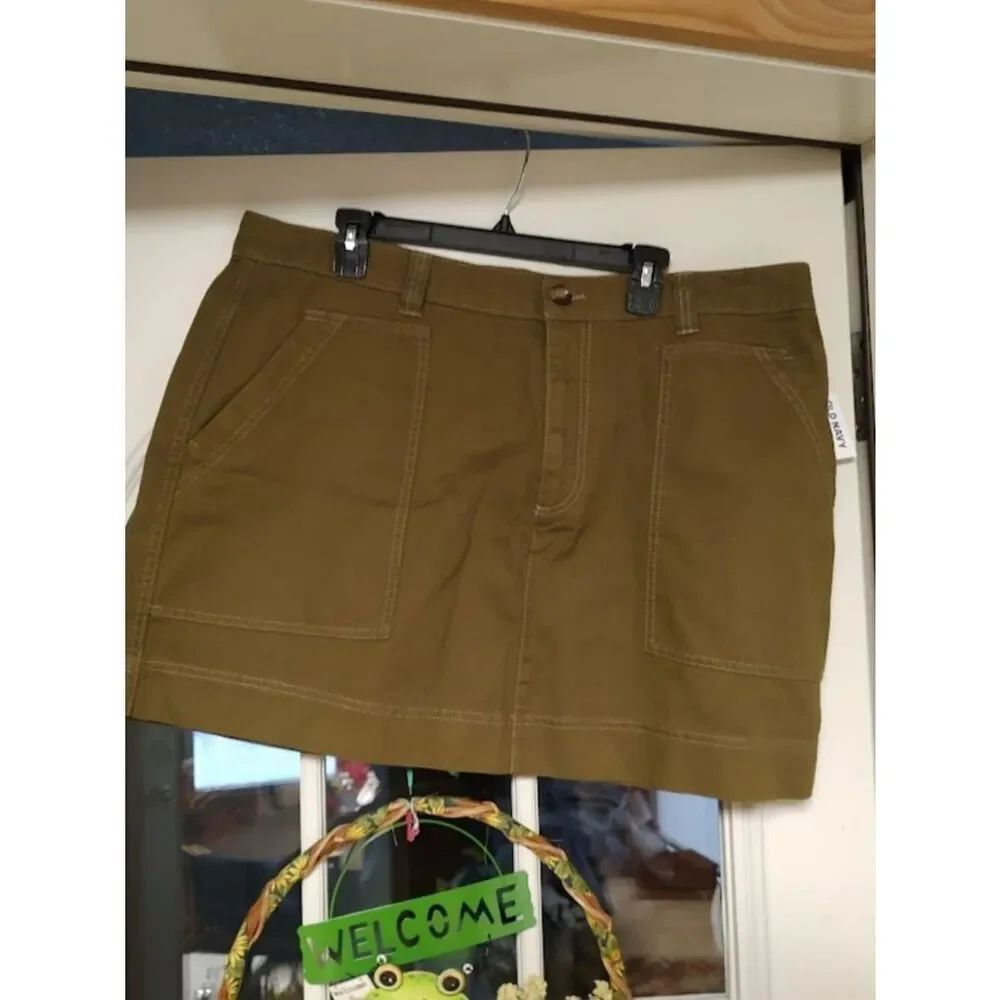 New Old Navy Olive Green Carpenter Skirt Size Women's 18